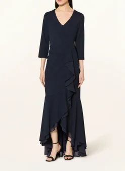 Abendkleid mit 3/4-Arm und Volants