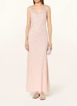 Abendkleid mit Pailletten und Schmuckperlen