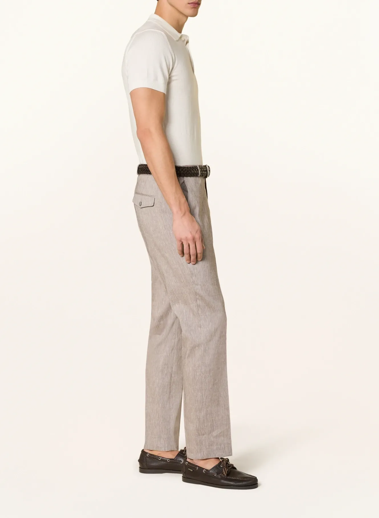 Anzughose Regular Fit mit Leinen