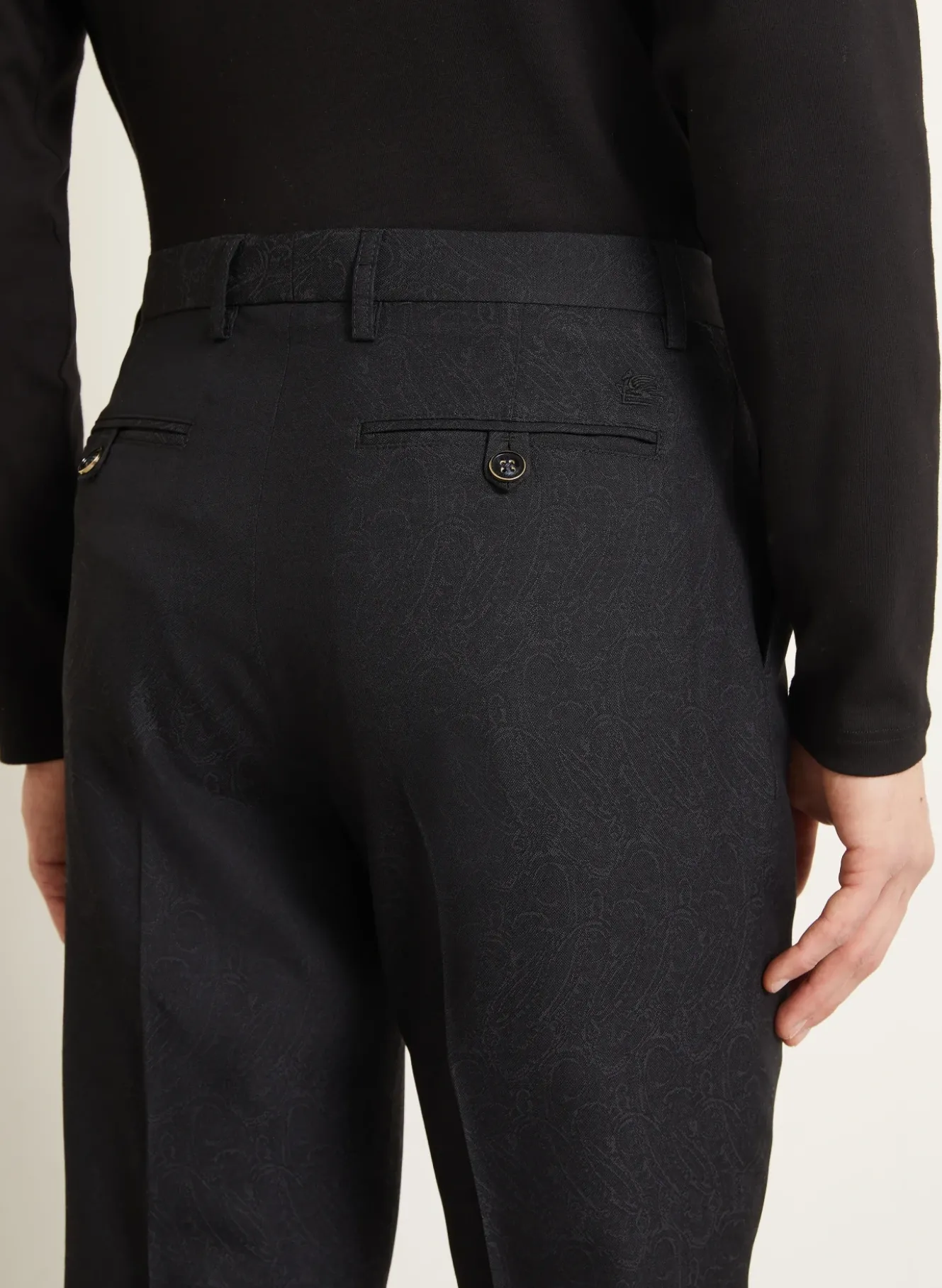 Anzughose Slim Fit aus Jacquard
