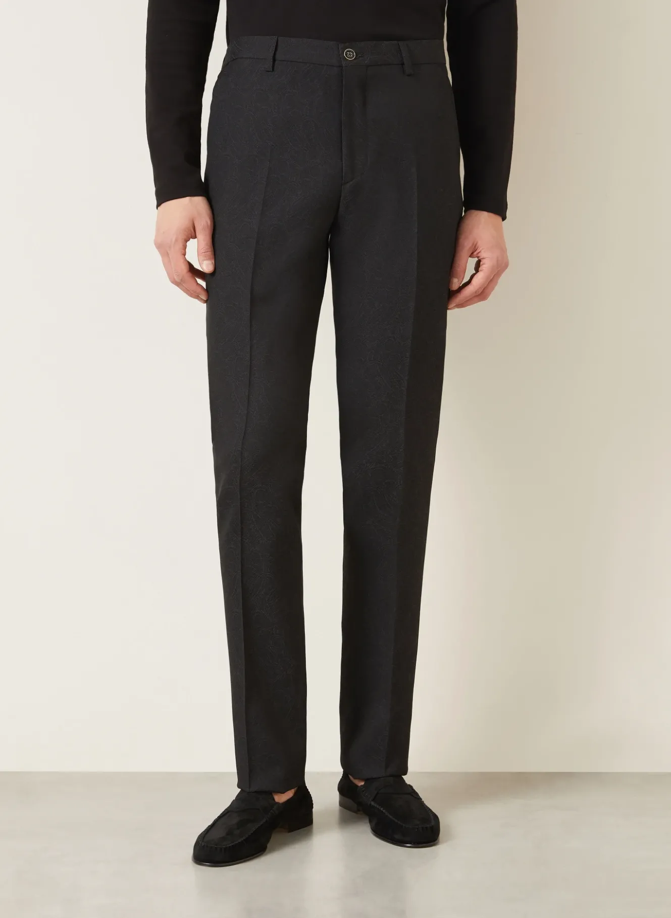 Anzughose Slim Fit aus Jacquard