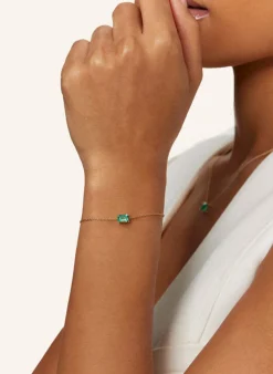Armband EDEN aus 14 Karat Gelbgold mit Smaragd