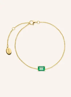 Armband EDEN aus 14 Karat Gelbgold mit Smaragd