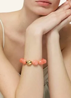 Armbänder ORGANIC PEARL BRACELET WITH GOLD WATERMELON MARBLE by GLAMBOU