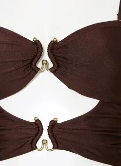 Bandeau-Badeanzug mit Cut-outs