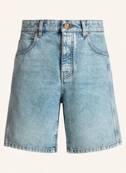 Bermudashorts aus verwaschenem Denim in Light Blue