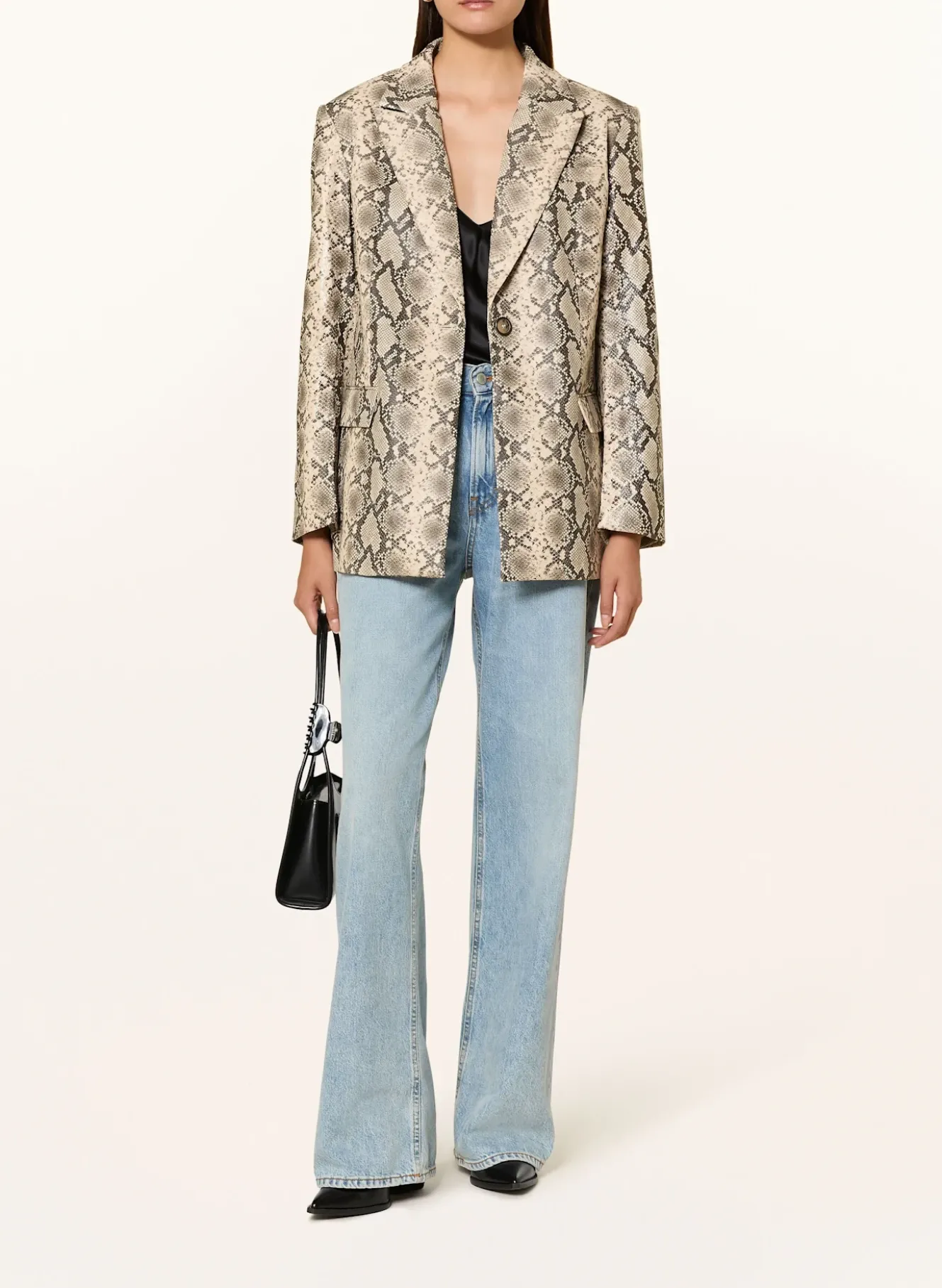 Blazer in Lederoptik
