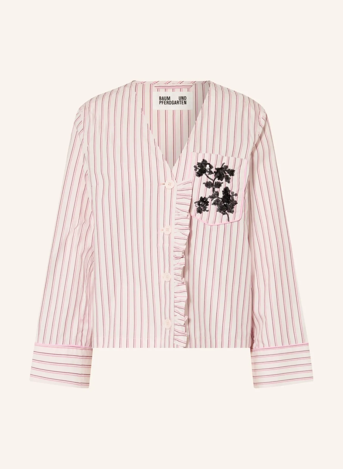 Bluse BRIEL mit Pailletten und Rüschen