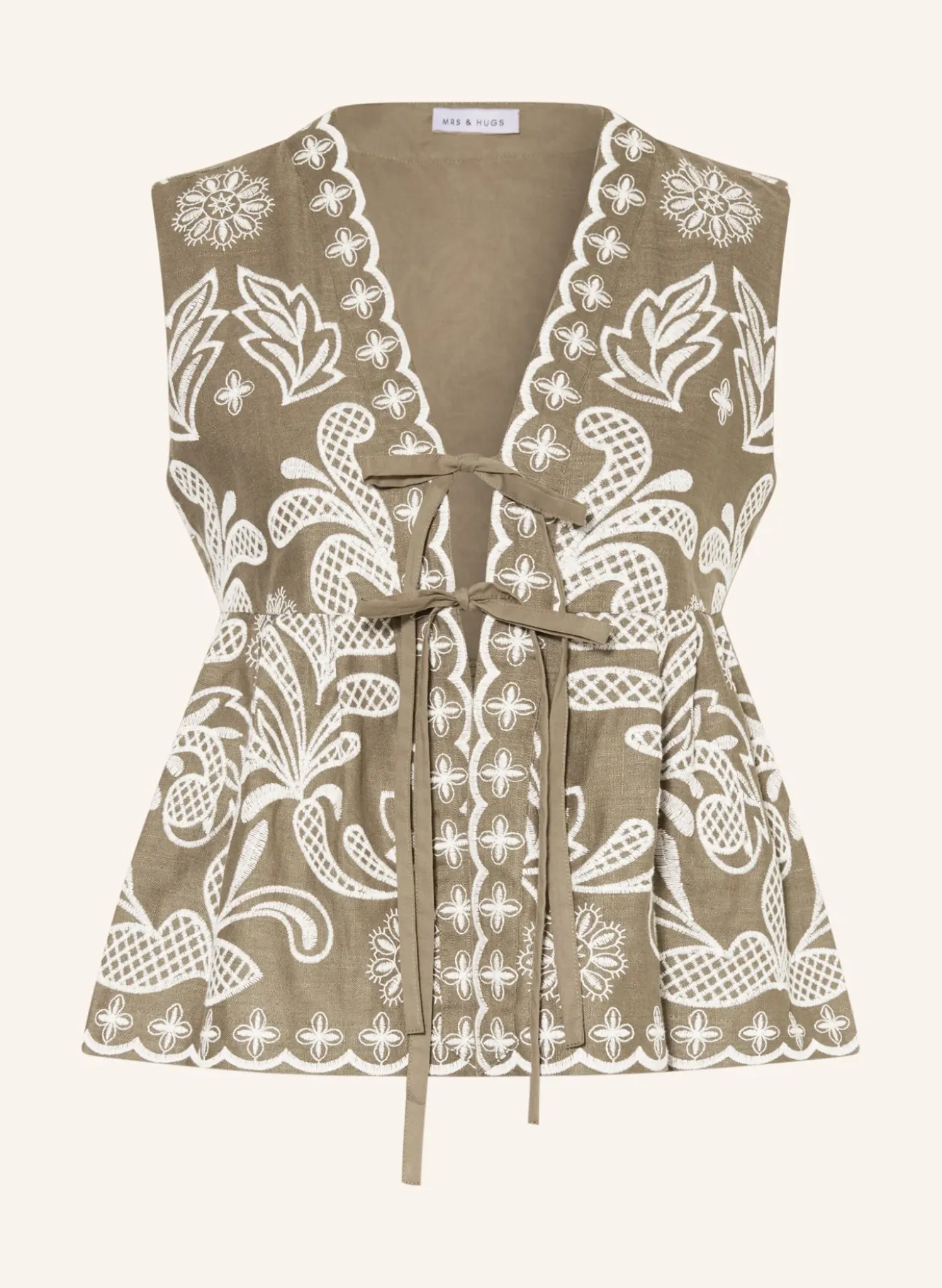 Bluse mit Leinen