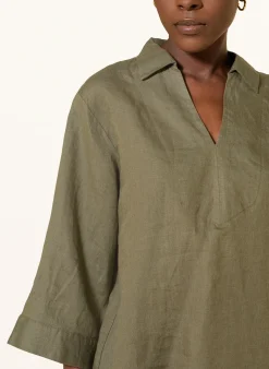 Blusenshirt aus Leinen mit 3/4-Arm