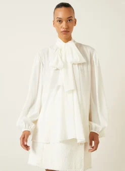 Blusenshirt aus Seide mit Schluppe