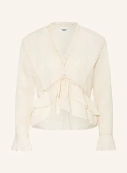 Blusenshirt DAMIENNE mit Leinen und Spitze