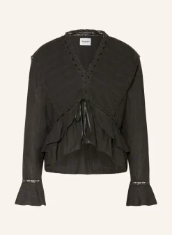 Blusenshirt DAMIENNE mit Leinen und Spitze