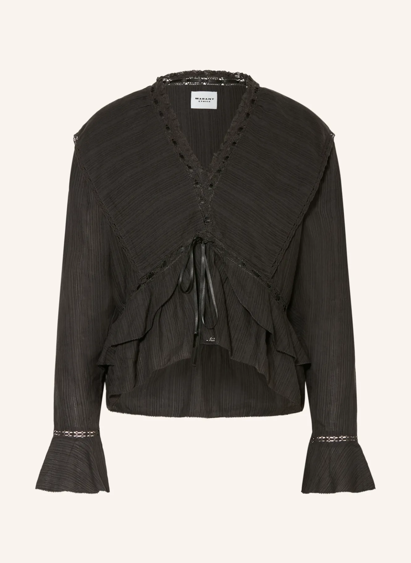 Blusenshirt DAMIENNE mit Leinen und Spitze