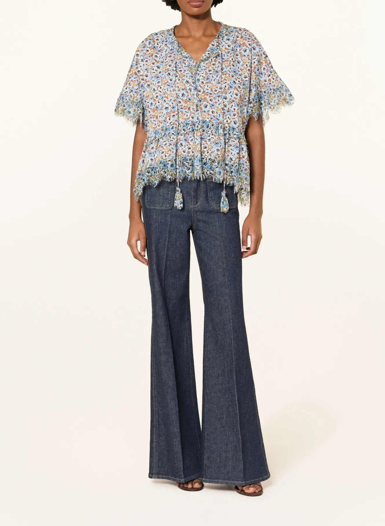 Blusenshirt FLORAL VOLUMES mit Spitze
