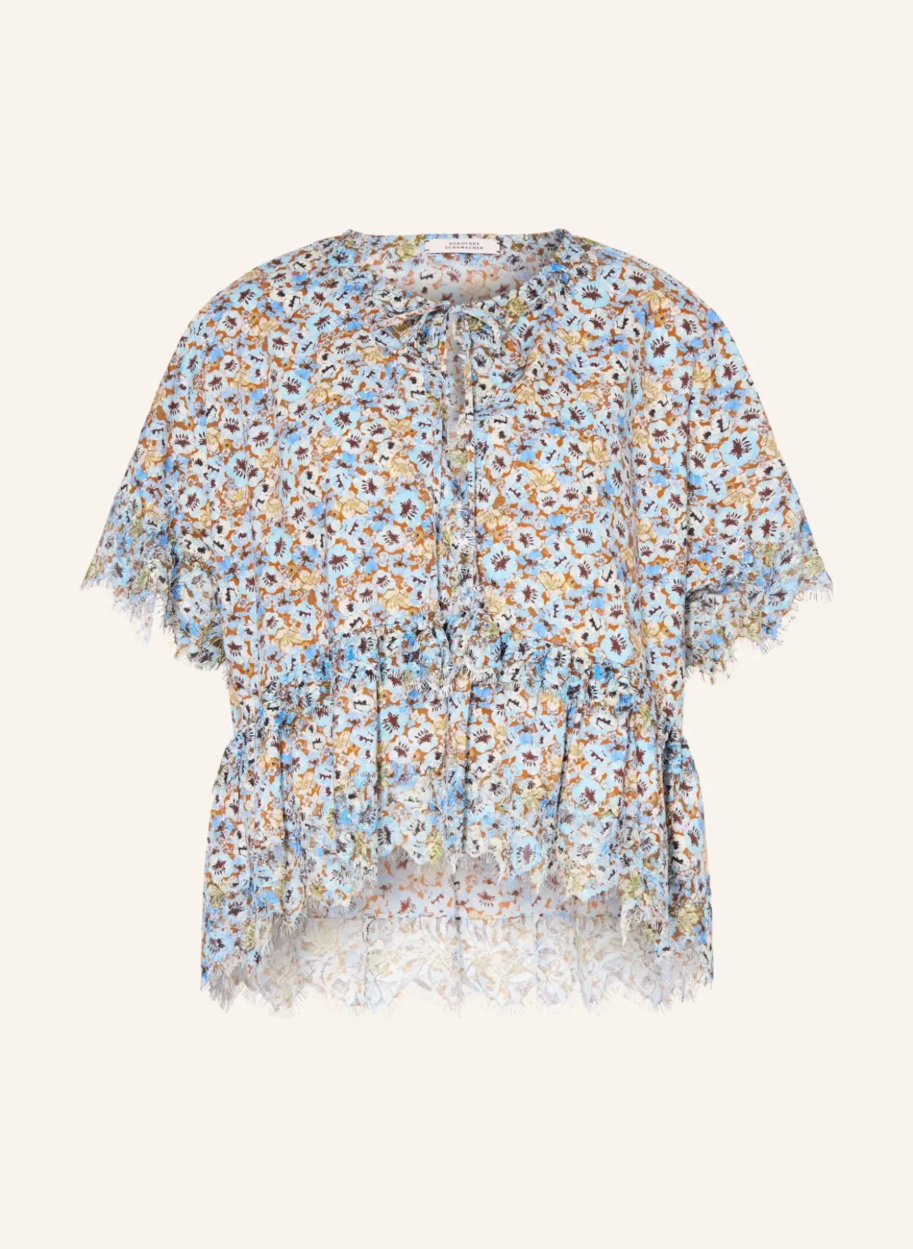 Blusenshirt FLORAL VOLUMES mit Spitze