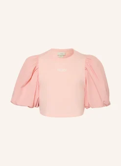 Blusenshirt im Materialmix