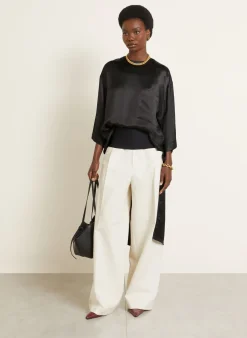 Blusenshirt TARA aus Satin mit 3/4-Arm