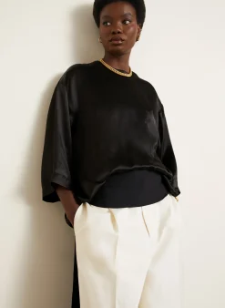 Blusenshirt TARA aus Satin mit 3/4-Arm