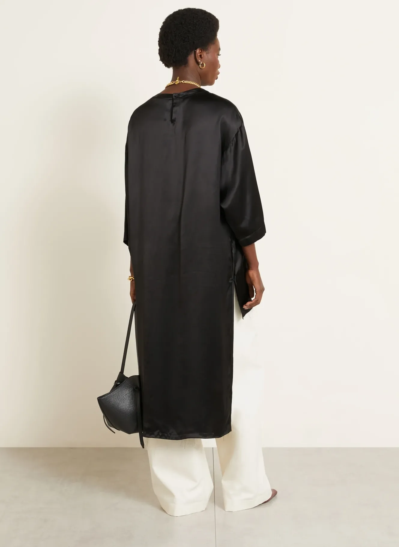 Blusenshirt TARA aus Satin mit 3/4-Arm