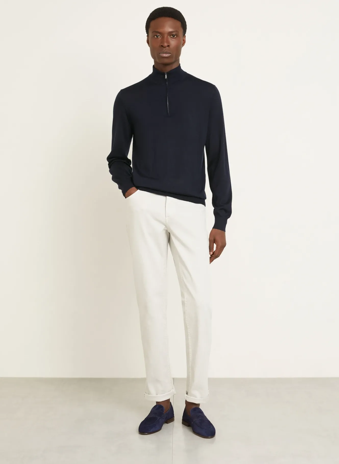 Cashmere-Troyer mit Seide