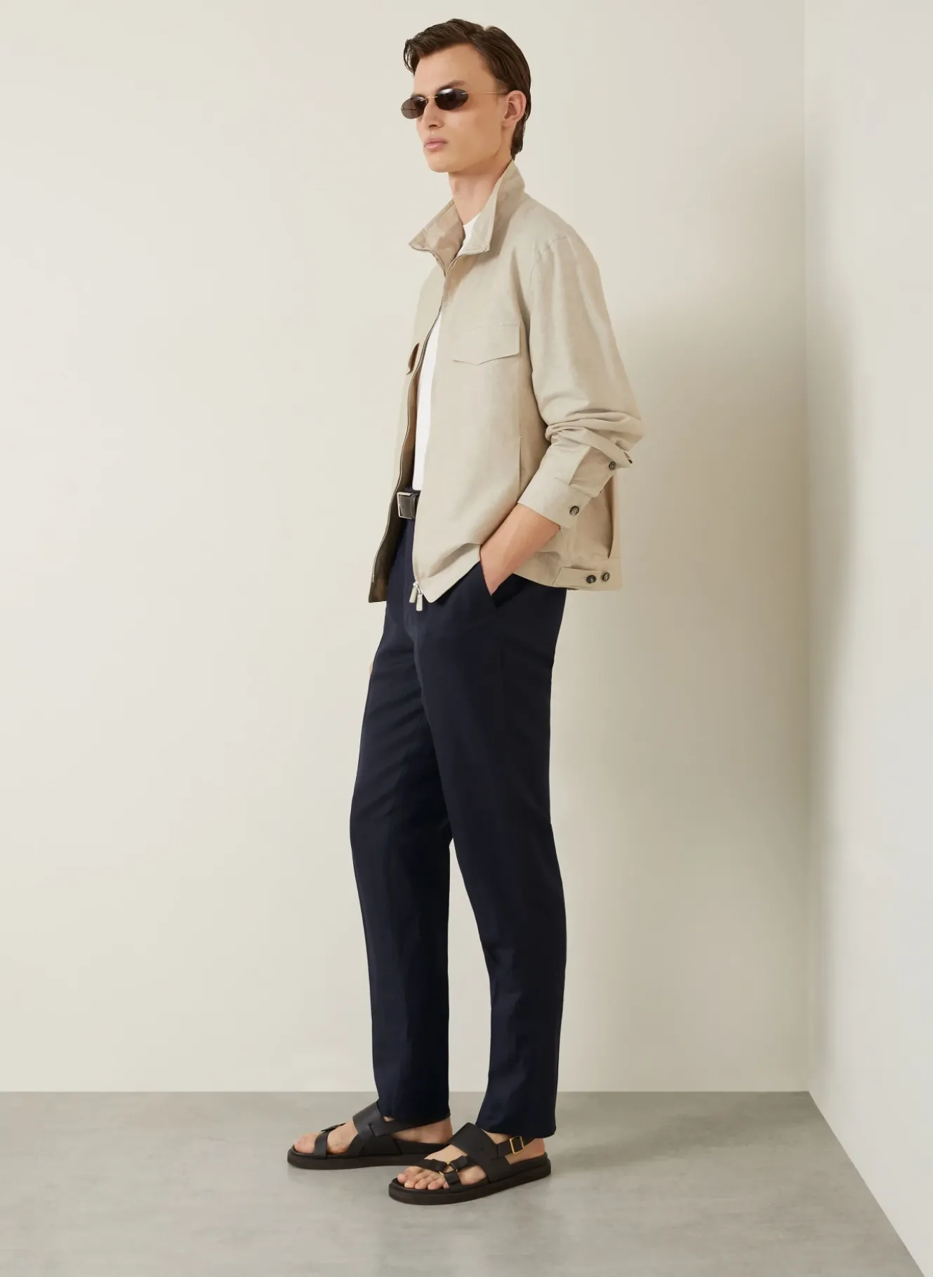 Chino Extra Slim Fit mit Leinen