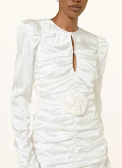 Cocktailkleid aus Satin mit Rüschen