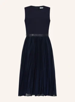 Cocktailkleid mit Plissees und Glitzergarn