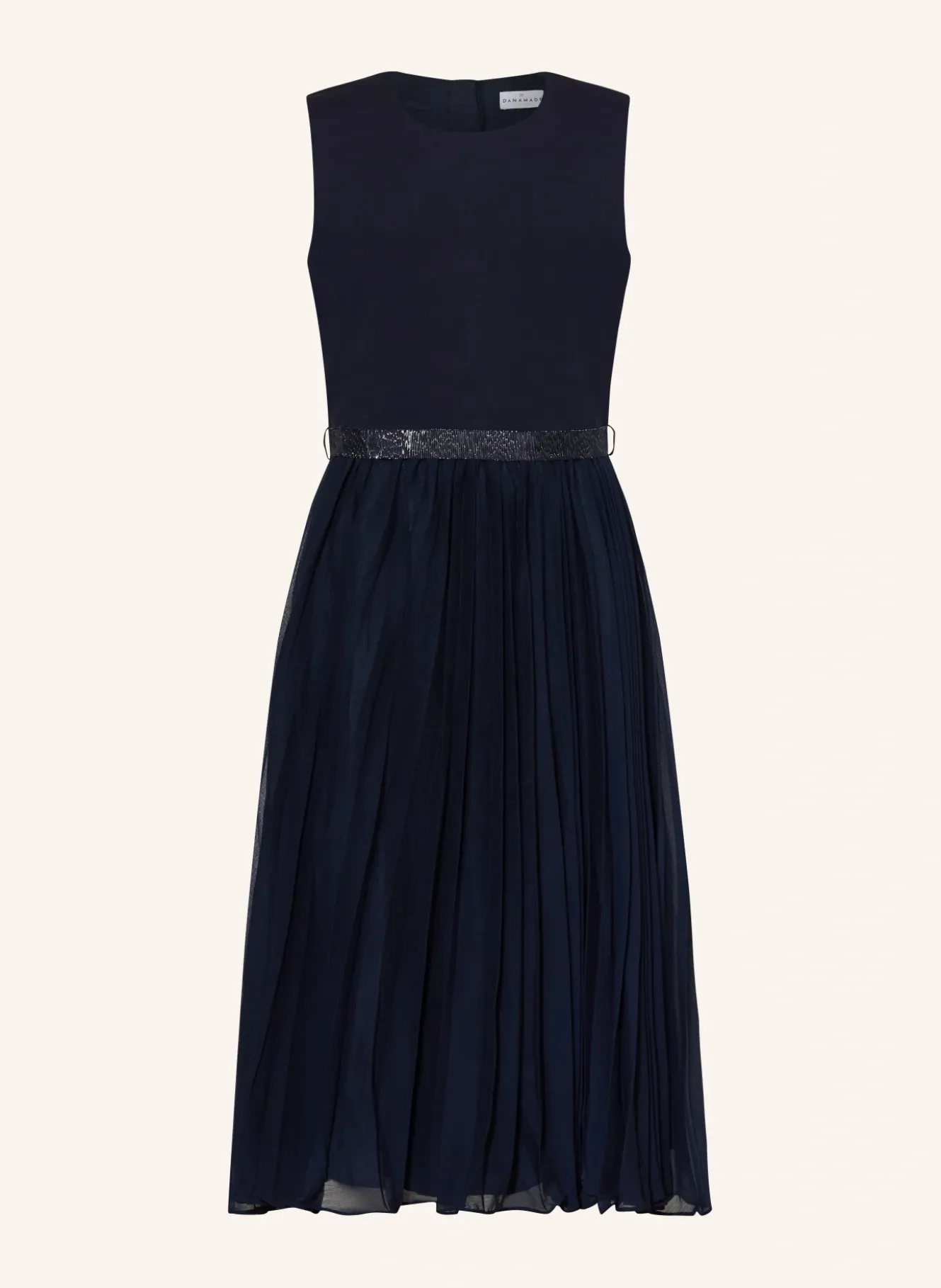 Cocktailkleid mit Plissees und Glitzergarn