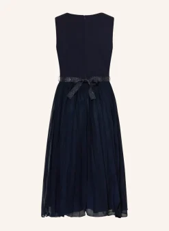 Cocktailkleid mit Plissees und Glitzergarn