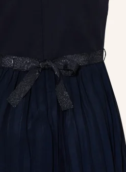 Cocktailkleid mit Plissees und Glitzergarn