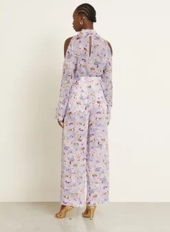 Cold-Shoulder-Bluse aus Seide