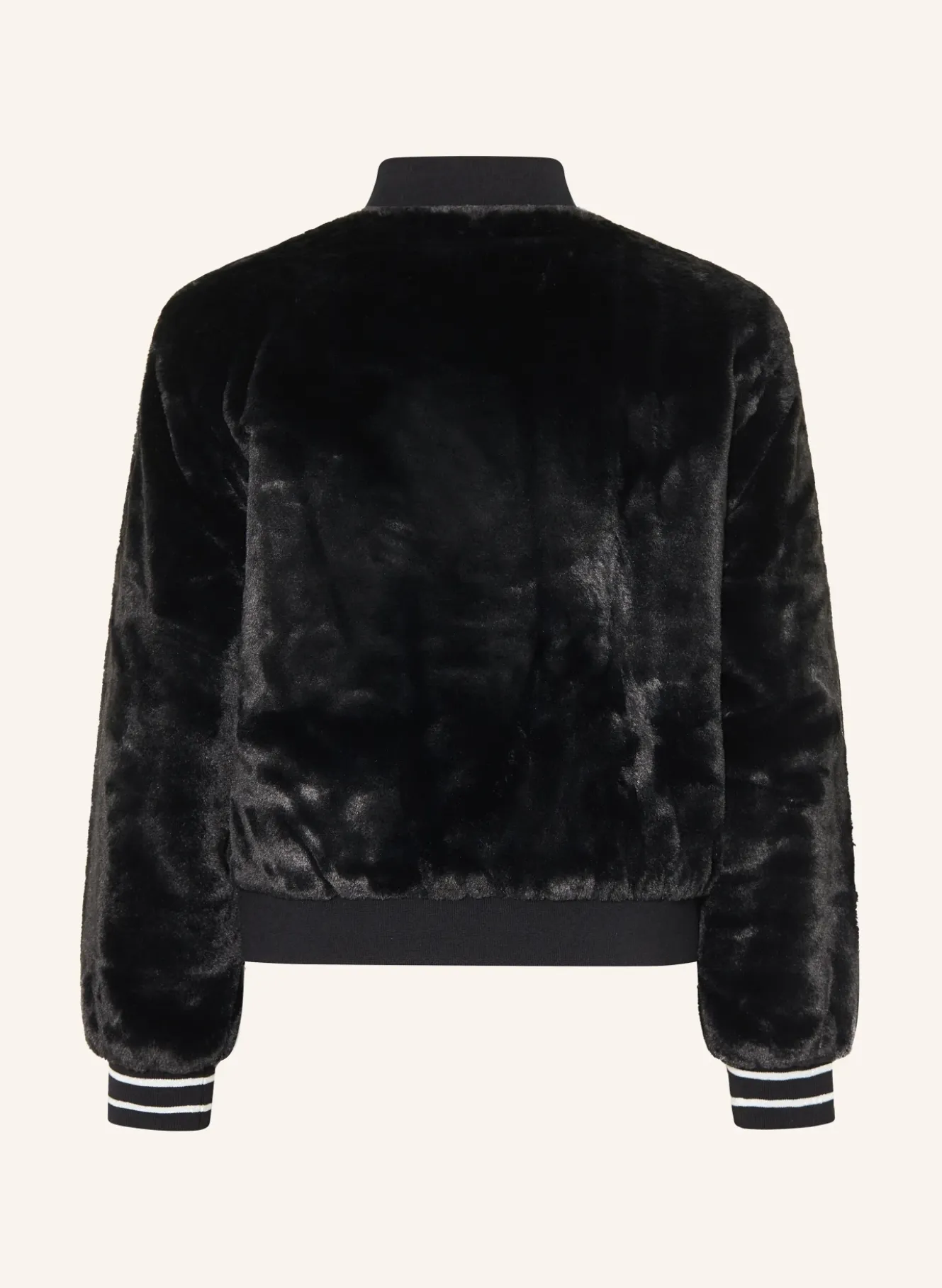 College-Jacke aus Kunstfell