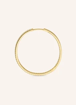 Creolen CLEO BIG aus 14 Karat Gelbgold mit Diamanten