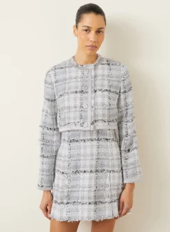 Cropped-Jacke RACHEL aus Tweed mit Glitzergarn