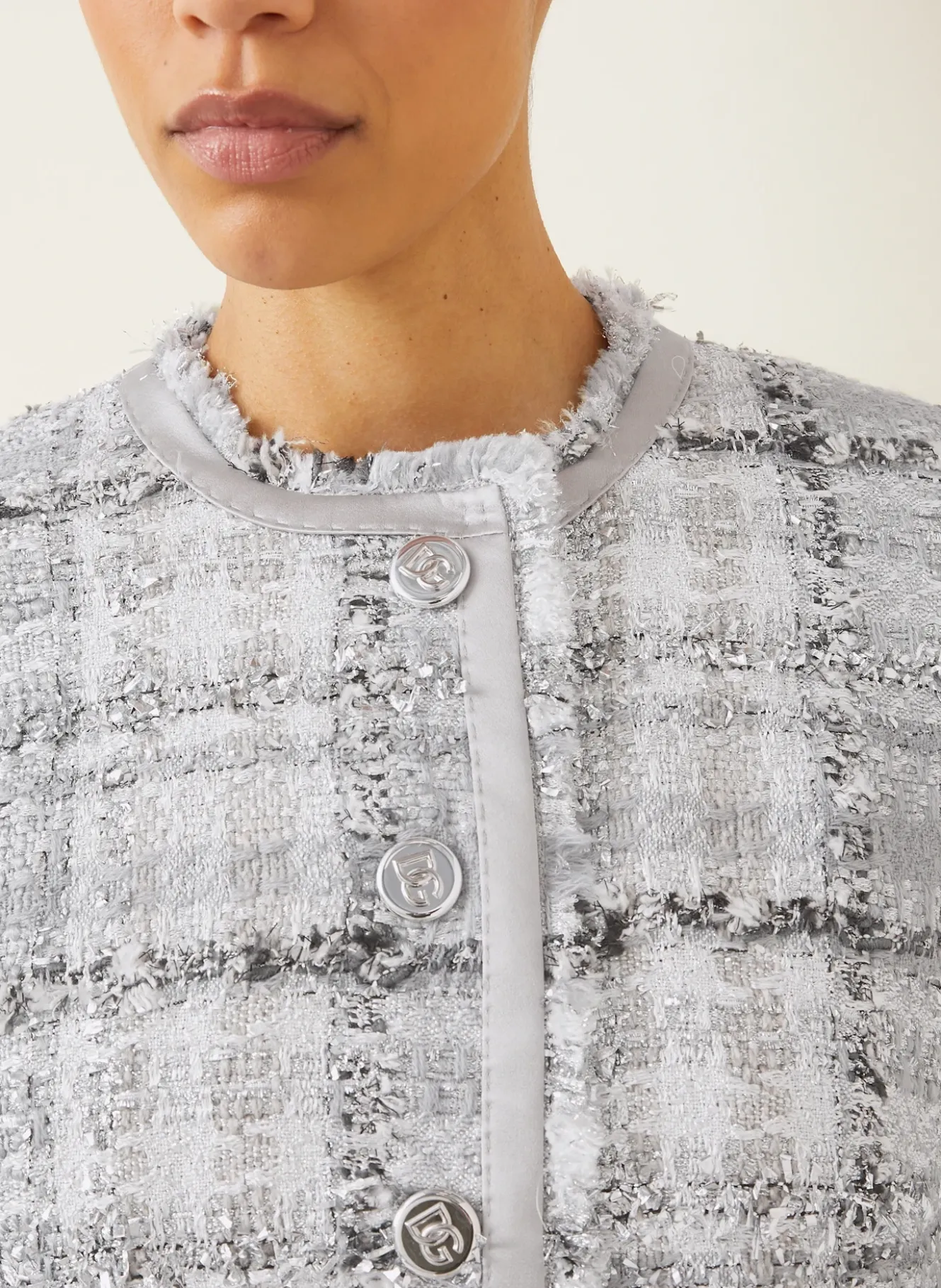 Cropped-Jacke RACHEL aus Tweed mit Glitzergarn