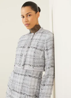 Cropped-Jacke RACHEL aus Tweed mit Glitzergarn