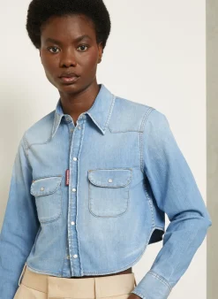 Cropped-Jeansbluse