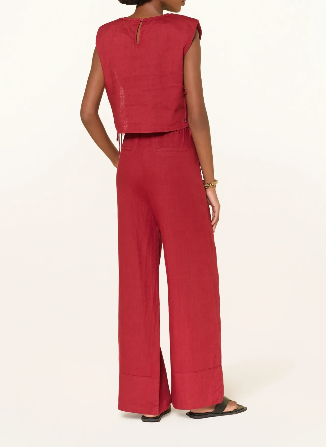 Cropped-Shirt aus Leinen