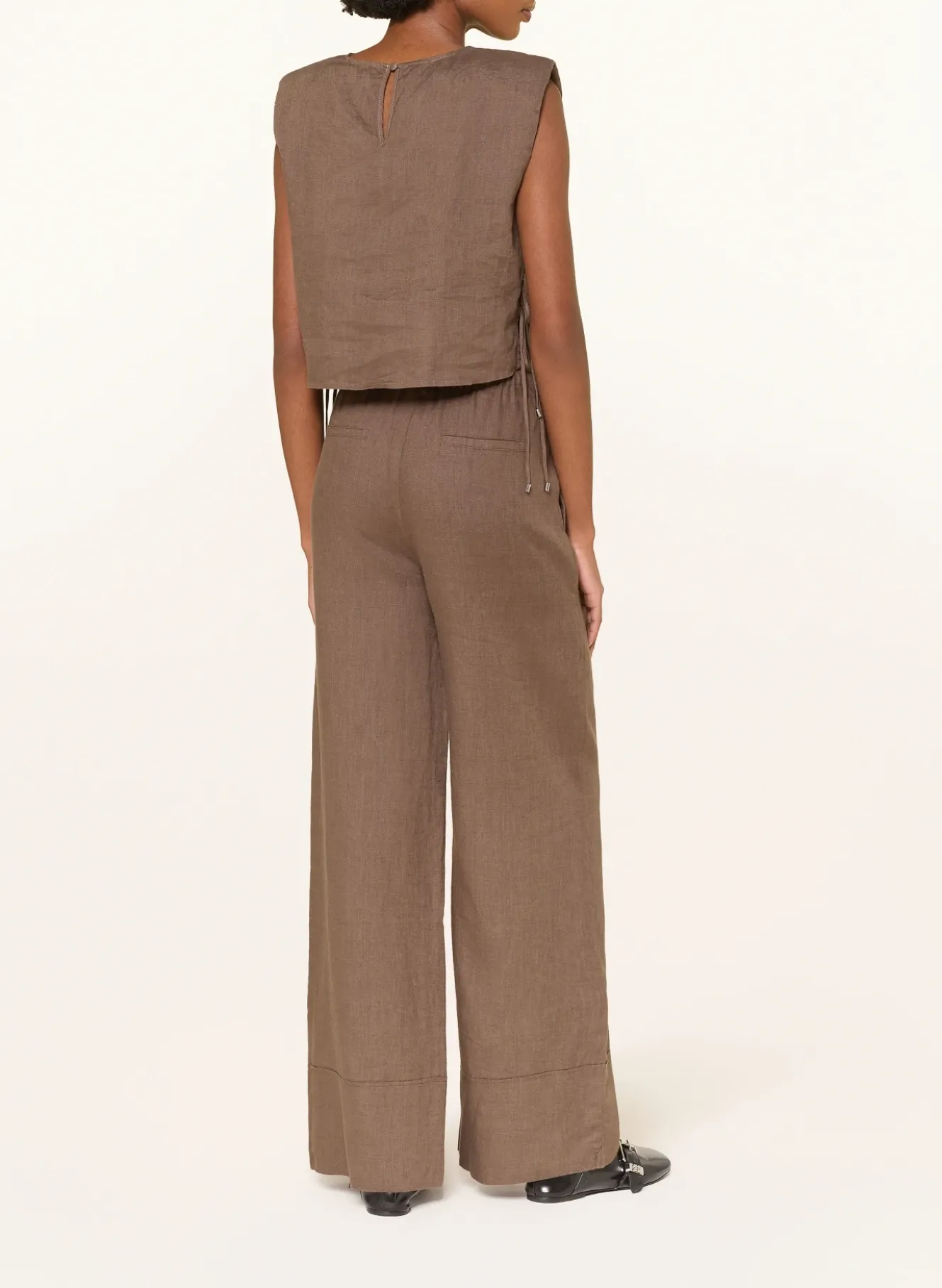 Cropped-Shirt aus Leinen