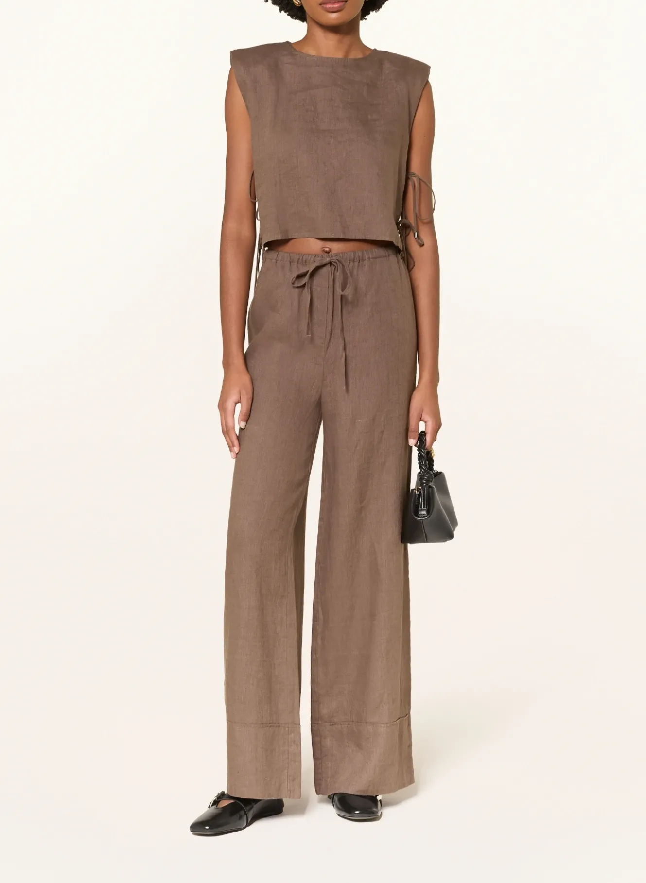 Cropped-Shirt aus Leinen