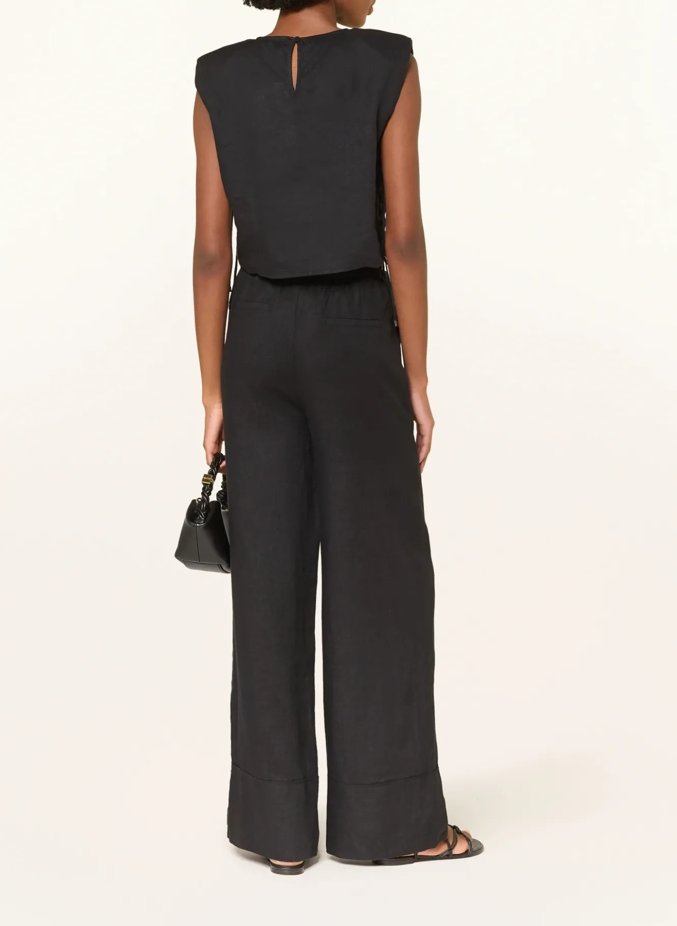 Cropped-Shirt aus Leinen