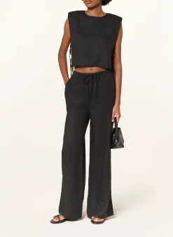 Cropped-Shirt aus Leinen