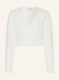 Cropped-Strickjacke mit Schmucksteinen