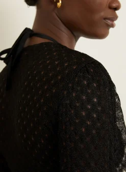 Cropped-Wickelbluse mit Glitzergarn