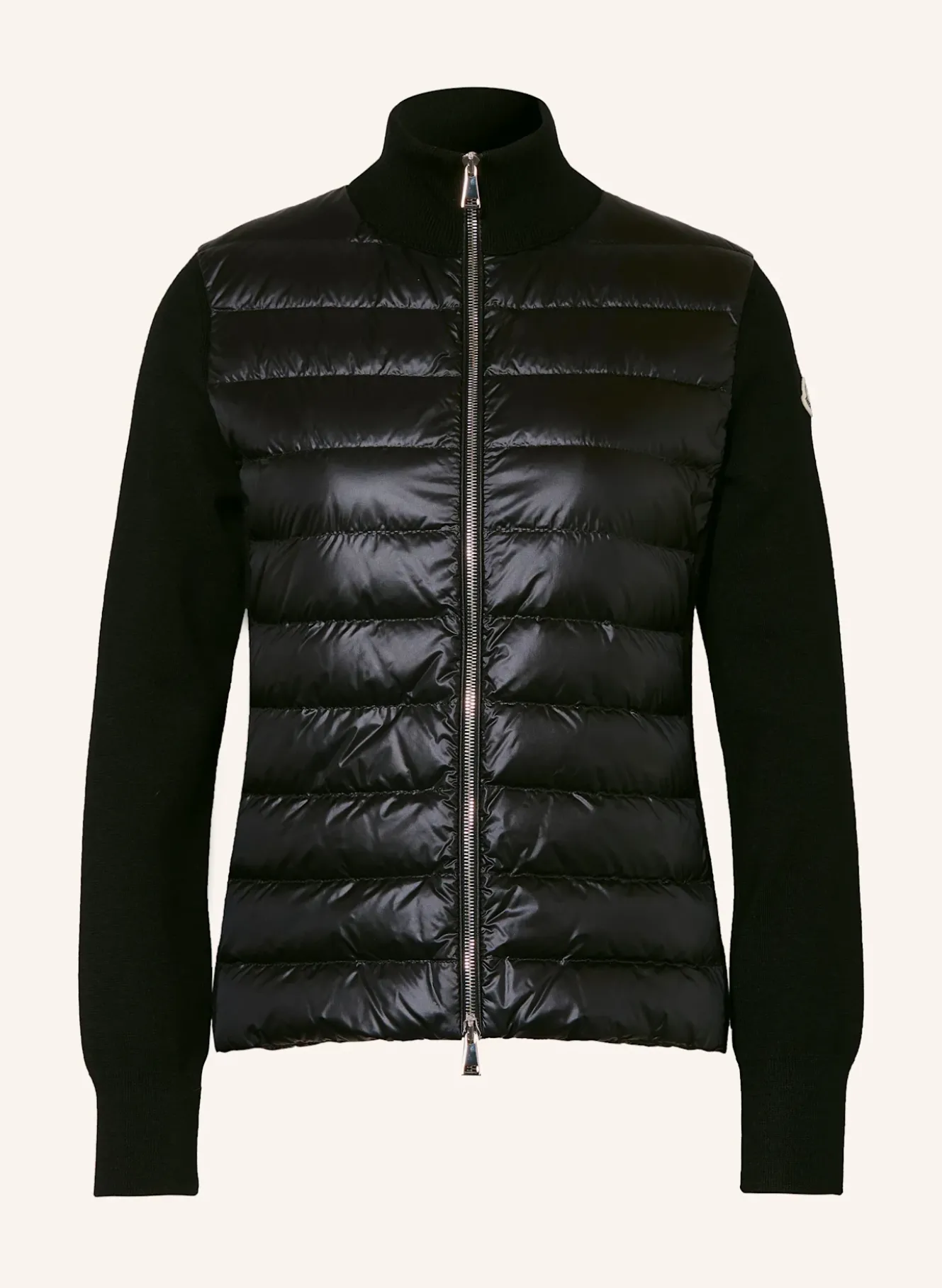 Daunenjacke im Materialmix