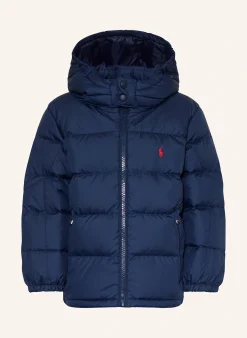 Daunenjacke mit abnehmbarer Kapuze