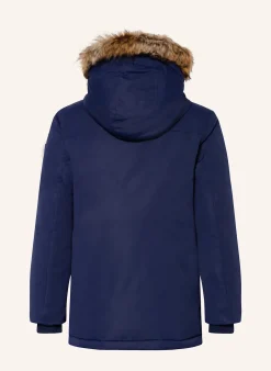 Daunenjacke mit Kunstpelz