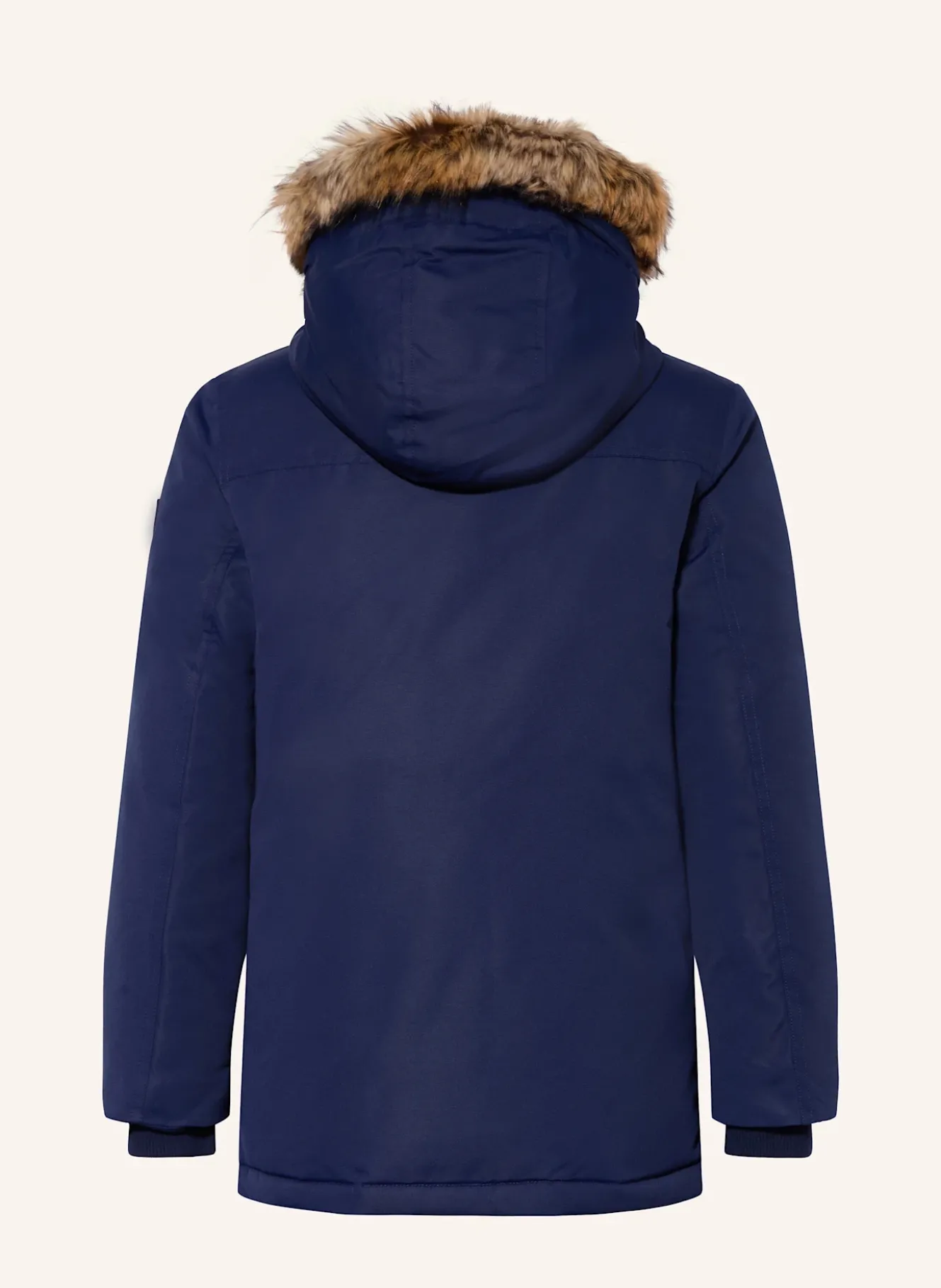 Daunenjacke mit Kunstpelz