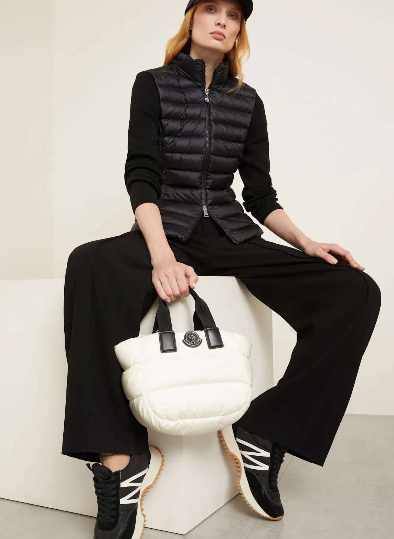 Daunenjacke TRICOT im Materialmix